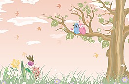 愛情鳥插畫矢量