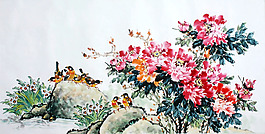位圖 植物圖案 寫意花卉 花朵 牡丹 免費素材