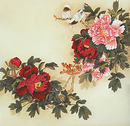 位圖 植物圖案 寫意花卉 花朵 牡丹花 免費素材