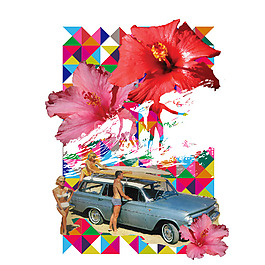印花矢量圖 生活元素 車 植物 花朵 免費(fèi)素材
