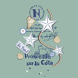 印花矢量圖 貝殼 海螺 幾何 星形 免費素材