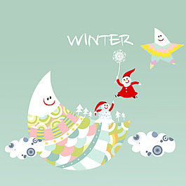印花矢量圖 卡通 卡通人物 圣誕老人 雪人 免費素材