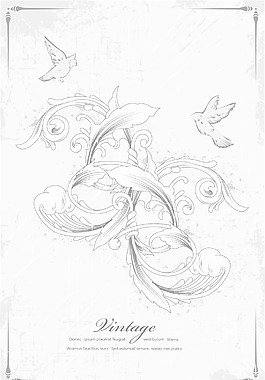 花卉矢量插畫的鳥