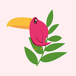 印花矢量圖 可愛卡通 卡通動物 鳥 植物 免費素材