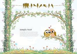 愛情鳥插畫矢量