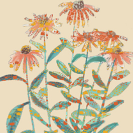 印花矢量圖 植物 花朵 女裝 免費(fèi)素材