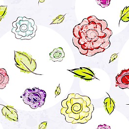 豐富多彩的畫(huà)花卉圖案矢量插畫(huà)