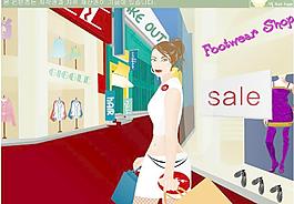 韓國美女購物人物矢量圖106