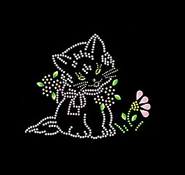 燙鉆 動(dòng)物 貓 植物 花朵 免費(fèi)素材