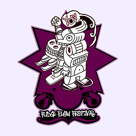 印花矢量圖 人物 機器人 外星人 文字 免費素材