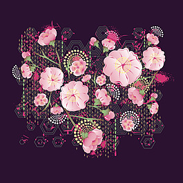 印花矢量圖 植物 花朵 女裝 免費素材