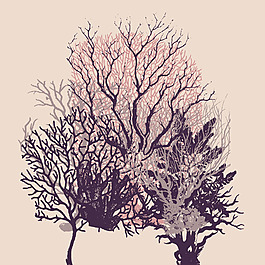 印花矢量图 植物 树 女装 素描 免费素材
