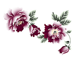 位圖 植物圖案 寫意花卉 花朵 牡丹花 免費素材