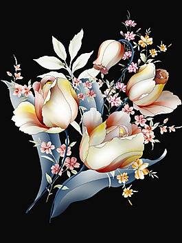 位圖 植物圖案 寫意花卉 花朵 郁金香 免費(fèi)素材