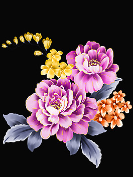 位圖 植物圖案 寫意花卉 花朵 牡丹花 免費素材