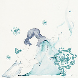 印花矢量圖 人物 女孩 植物 花朵 免費素材