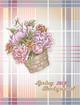 与花束花卉背景矢量插图