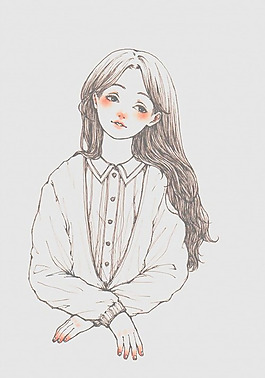 位圖 藝術(shù)效果 手繪 人物 女孩 免費(fèi)素材