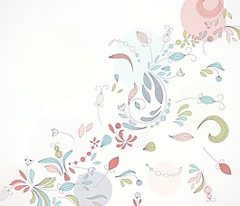 復(fù)古花卉背景矢量插畫