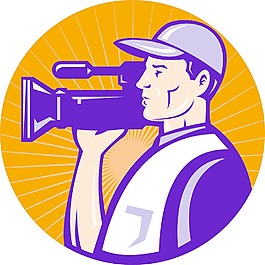 視頻攝像機的攝影師拍攝