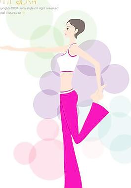 韓國運動健身美女矢量圖077