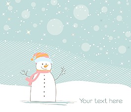 圣誕節(jié)背景矢量與雪人