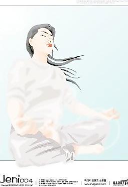 韓國(guó)運(yùn)動(dòng)健身美女矢量圖061