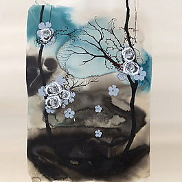 印花矢量圖 植物 樹 花朵 女裝 免費(fèi)素材