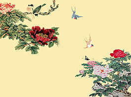 位圖 植物圖案 寫意花卉 花朵 牡丹 免費素材