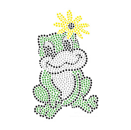 燙鉆 青蛙 植物 花朵 免費素材