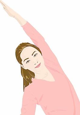韓國運動健身美女矢量圖011