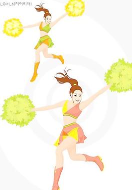 韓國運動健身美女矢量圖006