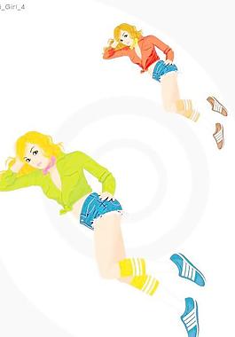韓國運動健身美女矢量圖004