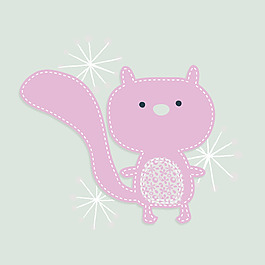 印花矢量圖 可愛卡通 卡通動物 狐貍 植物 免費素材