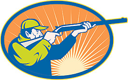 獵人瞄準步槍獵槍側(cè)視圖
