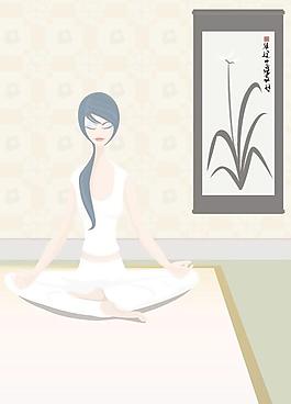 韓國時尚女孩矢量圖091