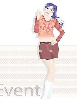 韓國時尚女孩矢量圖039