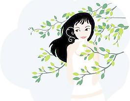 韓國時尚女孩矢量圖017
