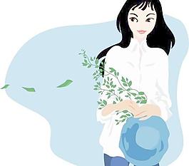 韓國時(shí)尚女孩矢量圖016