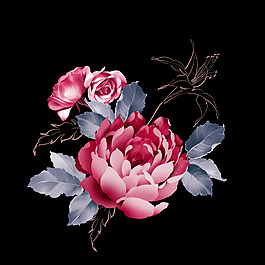 位圖 植物圖案 寫意花卉 花朵 牡丹花 免費素材