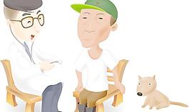 韓國卡通檢查老人矢量圖15