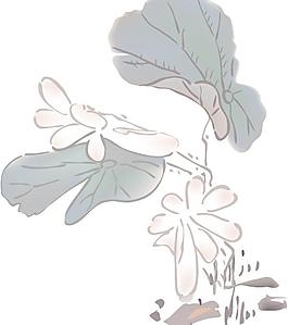 梅蘭菊竹水墨畫矢量圖10