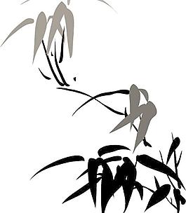 梅蘭菊竹水墨畫矢量圖06