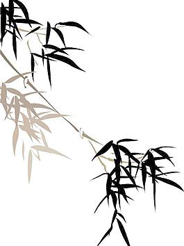 梅蘭菊竹水墨畫矢量圖05