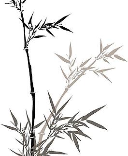 梅蘭菊竹水墨畫矢量圖01