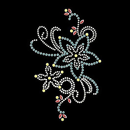 燙鉆 植物 花朵 花紋 免費(fèi)素材