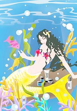 美女健身美體矢量圖-海洋護(hù)膚28