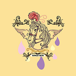 印花矢量圖 節(jié)日元素 馬年 動(dòng)物 馬 免費(fèi)素材