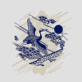 印花矢量圖 動物 鳥 植物 樹 免費素材