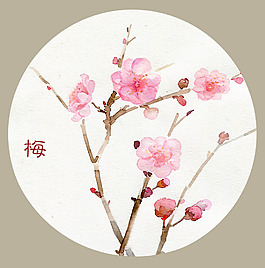 位圖 中國風(fēng) 植物 花朵 幾何 免費(fèi)素材